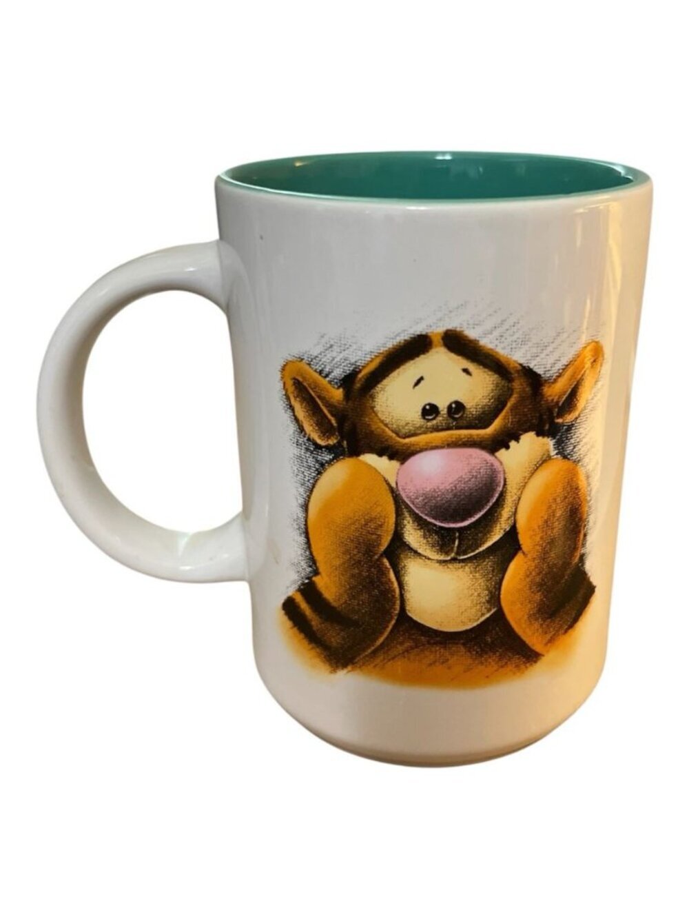 Disney Store Exclusive Tigger Ceramic Mug Two Sided Teal Inside Winnie Pooh